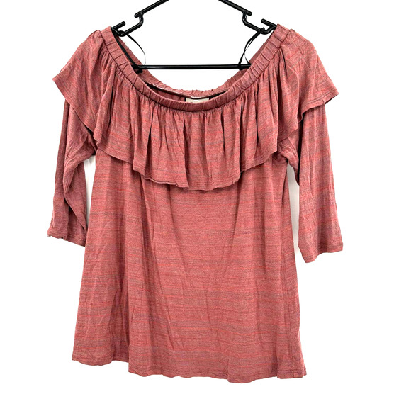Dolan Left‎ Coast Collection size small off the shoulder ruffle neck blouse top - Picture 1 of 3